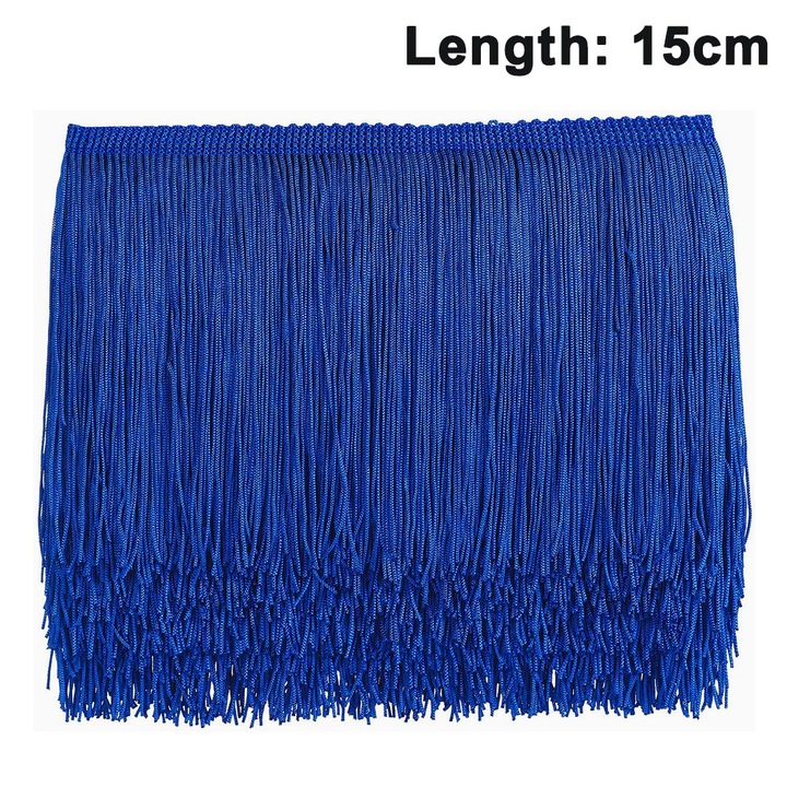 Franjuri din poliester, 10m lungime, 10cm/15cm latime, multicolor, set 1 bucata