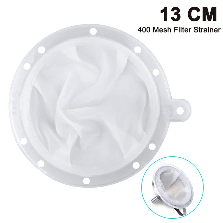 Filtru nylon 400 mesh HERUSI 13x13cm, alb
