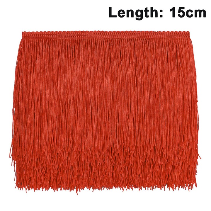 Franjuri din poliester, 10m lungime, 10cm/15cm latime, multicolor, set 1 bucata