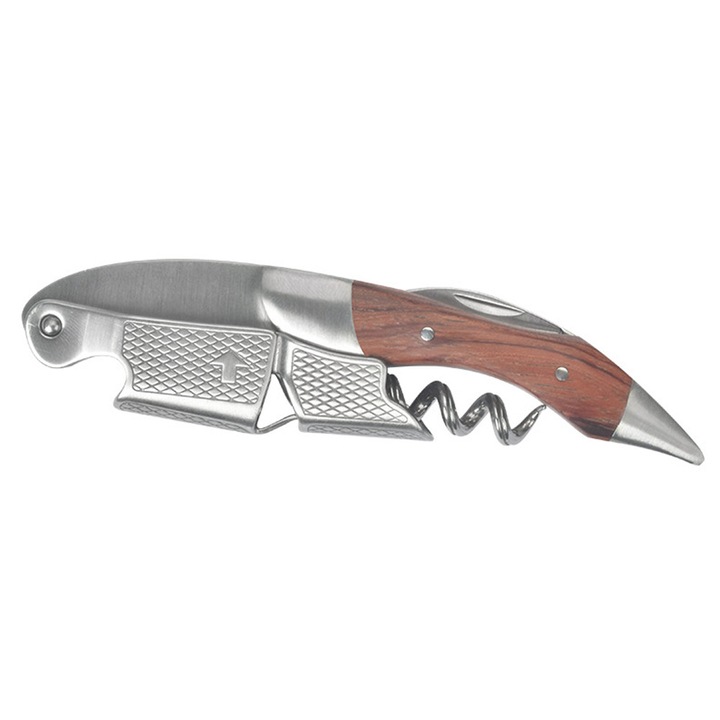 HERUSI dugóhúzók, rozsdamentes acél, ergonomikus fogantyú, fóliavágó, 15cm, rózsaszín