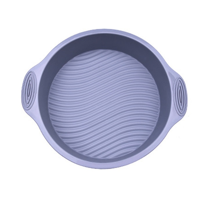 Tava rotunda copt Herusi silicon alimentar gri 22x22cm