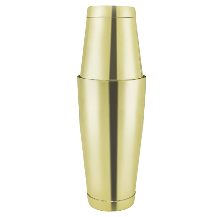 Boston Shaker szett, rozsdamentes acél, 18x9,1x6cm és 12,5x8,8x6cm, fekete, arany, rózsaarany