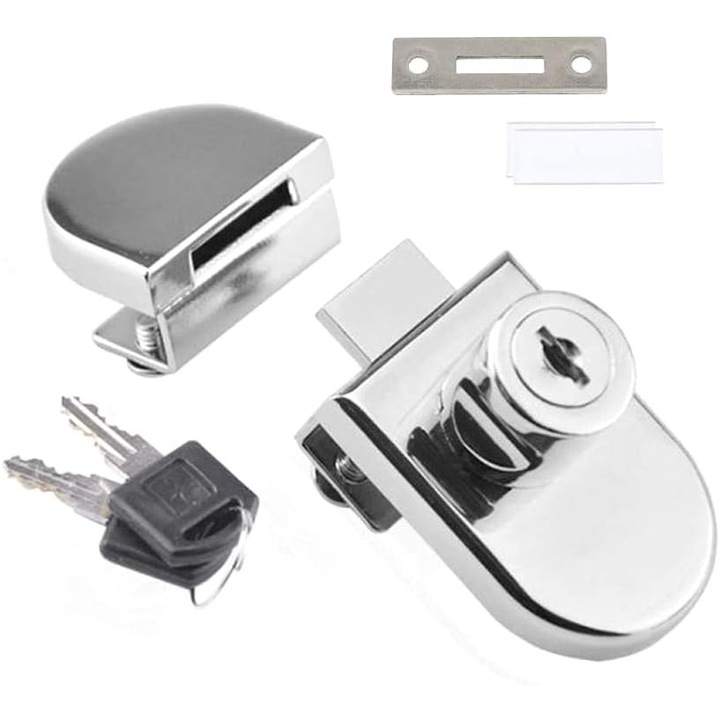 Broasca HERUSI pentru vitrina sticla 5-8mm cu 2 chei, protectie, usor de montat