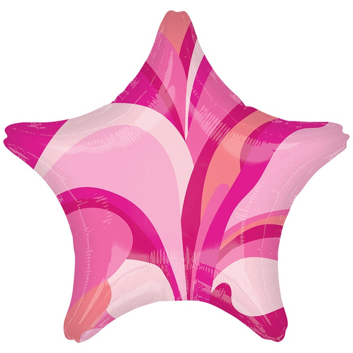Balon Folie Stea Roz Macro Marble 43cm 4712801