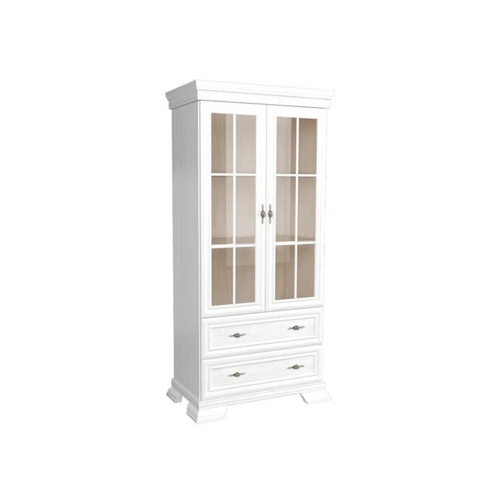 Vitrina KRW2 Andersen, 193 x 41 x 90 cm, culoare alb