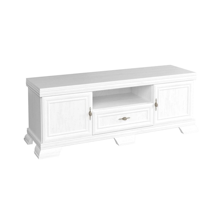 Comoda TV Kora KRT2 Andersen, 158 x 46 x 58 cm, culoare alb