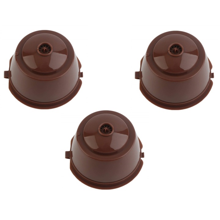 Set 3 capsule reutilizabile pentru cafea LRTM BT, compatibile cu Dolce Gusto, maro, 5x3cm