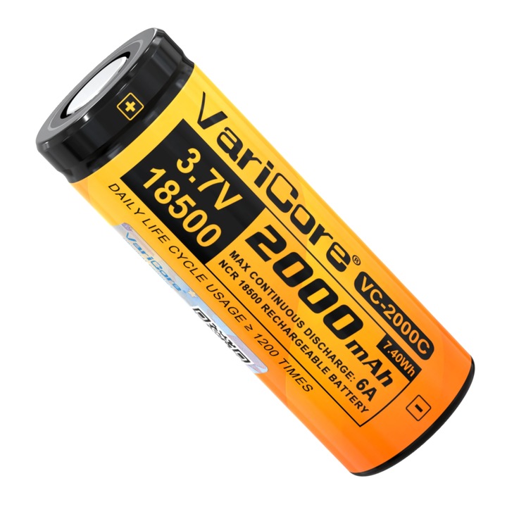 Батерия VariCore 18500 Li-ion 2000mAh, 3.7V