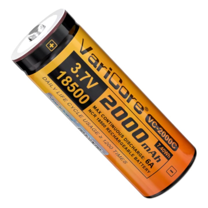 Батерия VariCore 18500 Li-ion 2000mAh, 3.7V