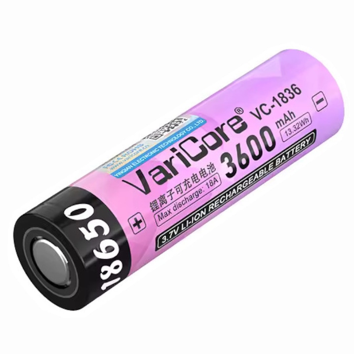 Батерия VariCore 18650 Li-ion 3600mAh, 3.7V, наличен комплект