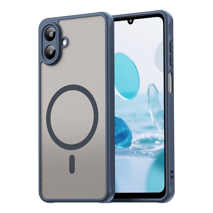 Калъф за Samsung Galaxy A07 4G Daden® HaloFrost II, MagSafe, Удароустойчив, Безжично зареждане, Премиум качество, Тъмно син
