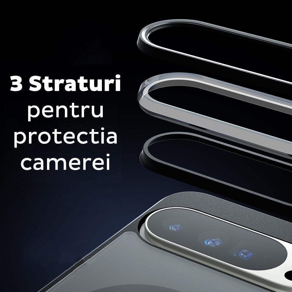 Husa pentru Google Pixel 11 Pro XL Daden® PureFrost MagSafe, Incarcare wireless, Protectie sporita, Anti-amprenta, Negru fumuriu