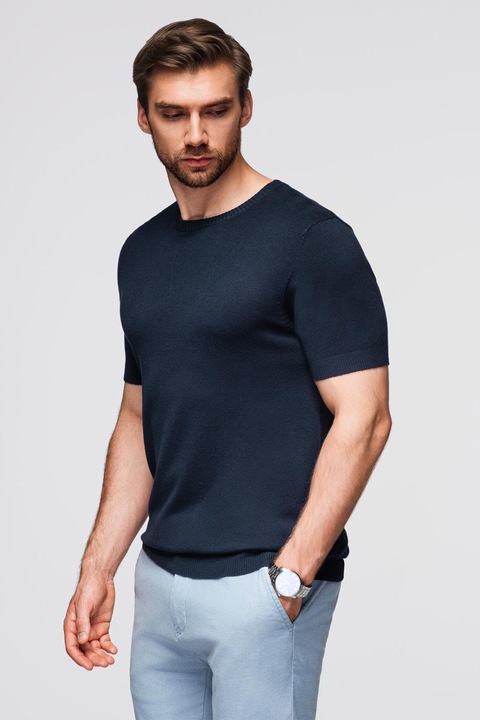 OMBRE, Tricou tricotat fin, Bleumarin