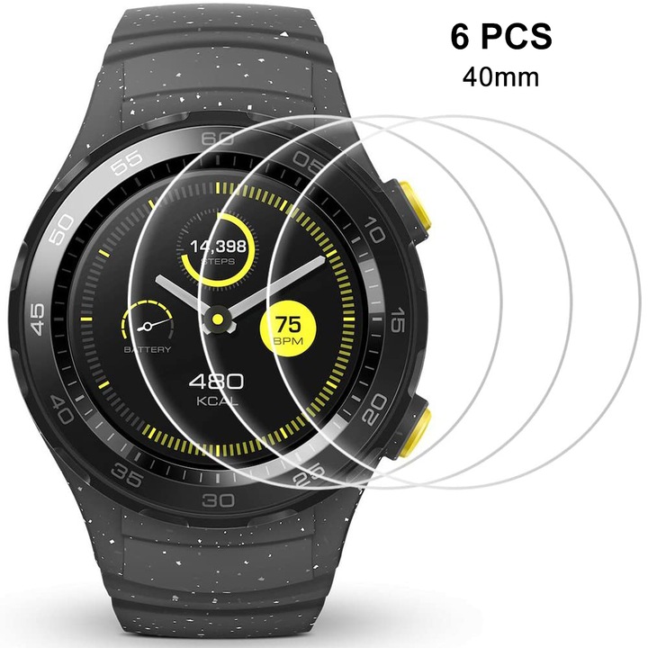Set 6 folii hidrogel pentru Samsung Galaxy Watch Active 2, transparent, 40x44mm