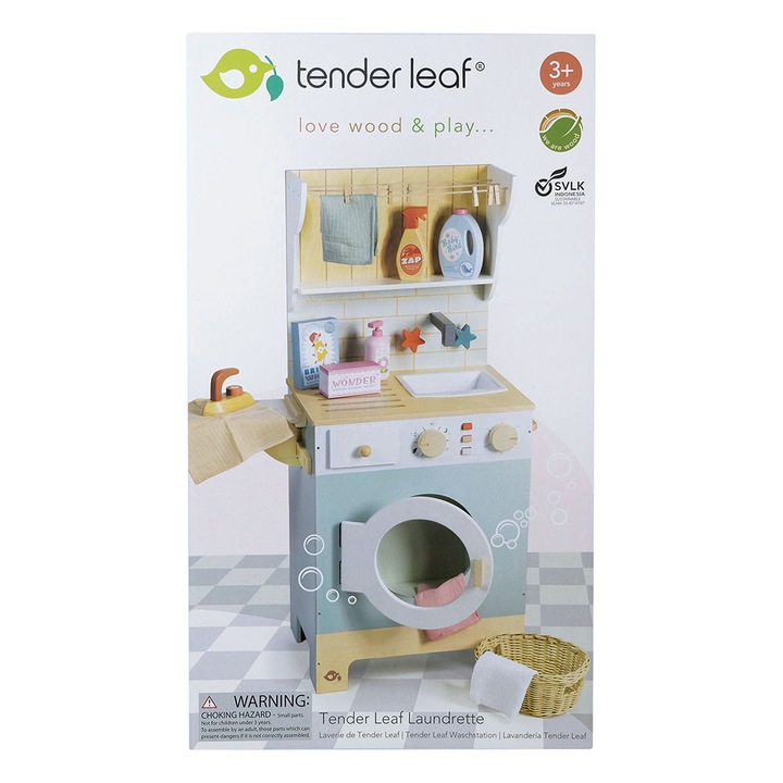 Дървен комплект за игра Tender Leaf Toys, Пералня