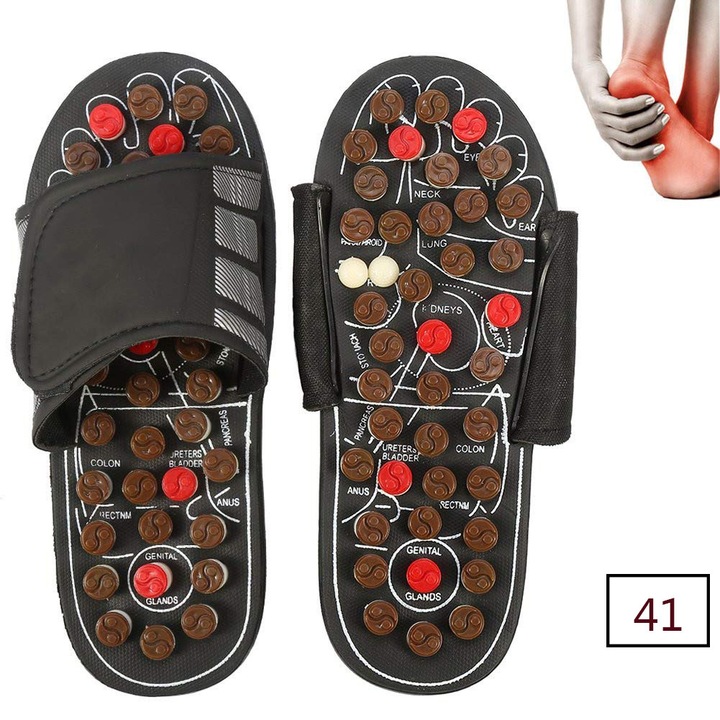 Pantofi de masaj cu terapie magnetica, 41 puncte de masaj, 42-43 EU, maro