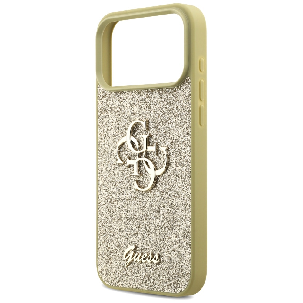Carcasa Guess Fixed Glitter Big 4G compatibila cu iPhone 17 Pro Max, Gold