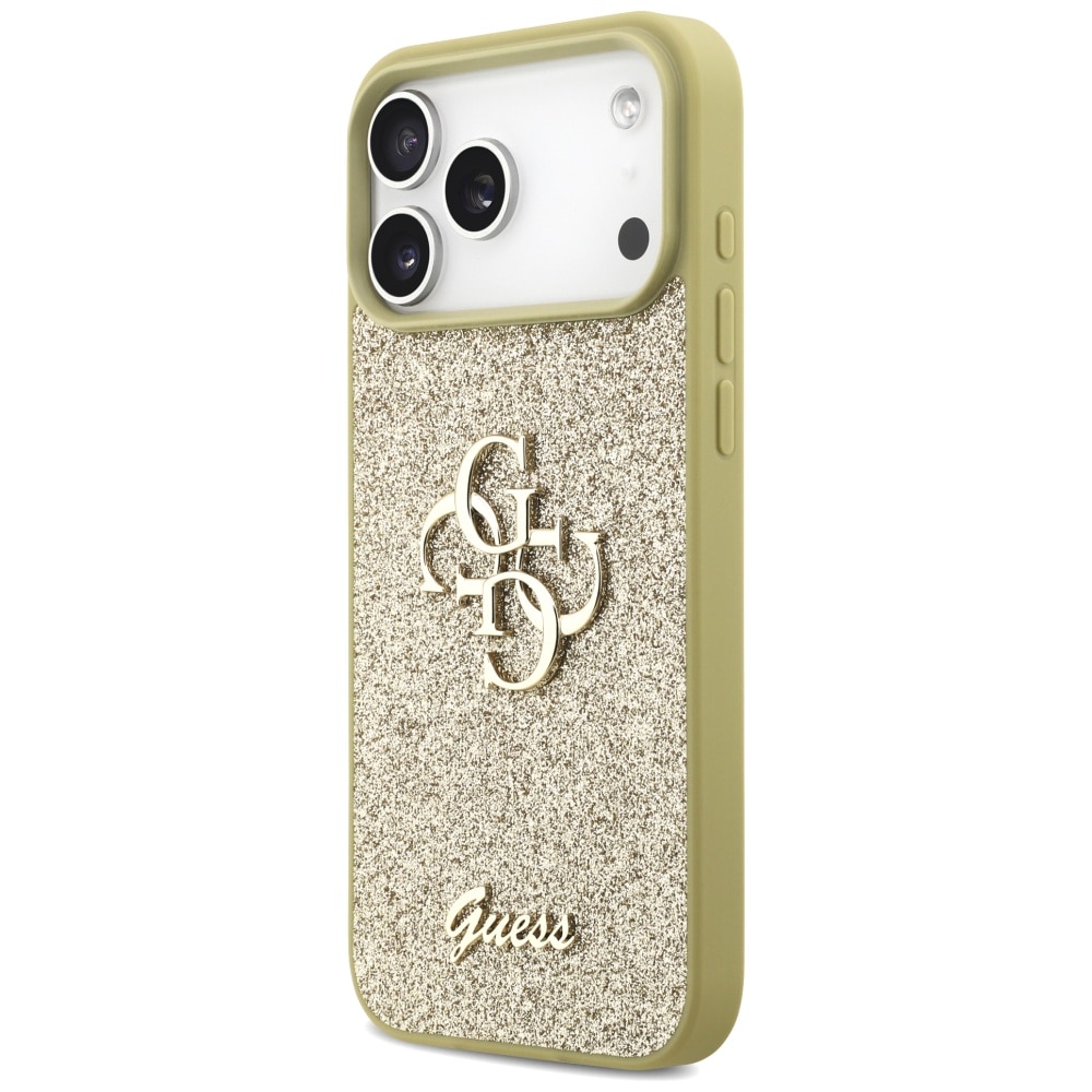 Carcasa Guess Fixed Glitter Big 4G compatibila cu iPhone 17 Pro Max, Gold