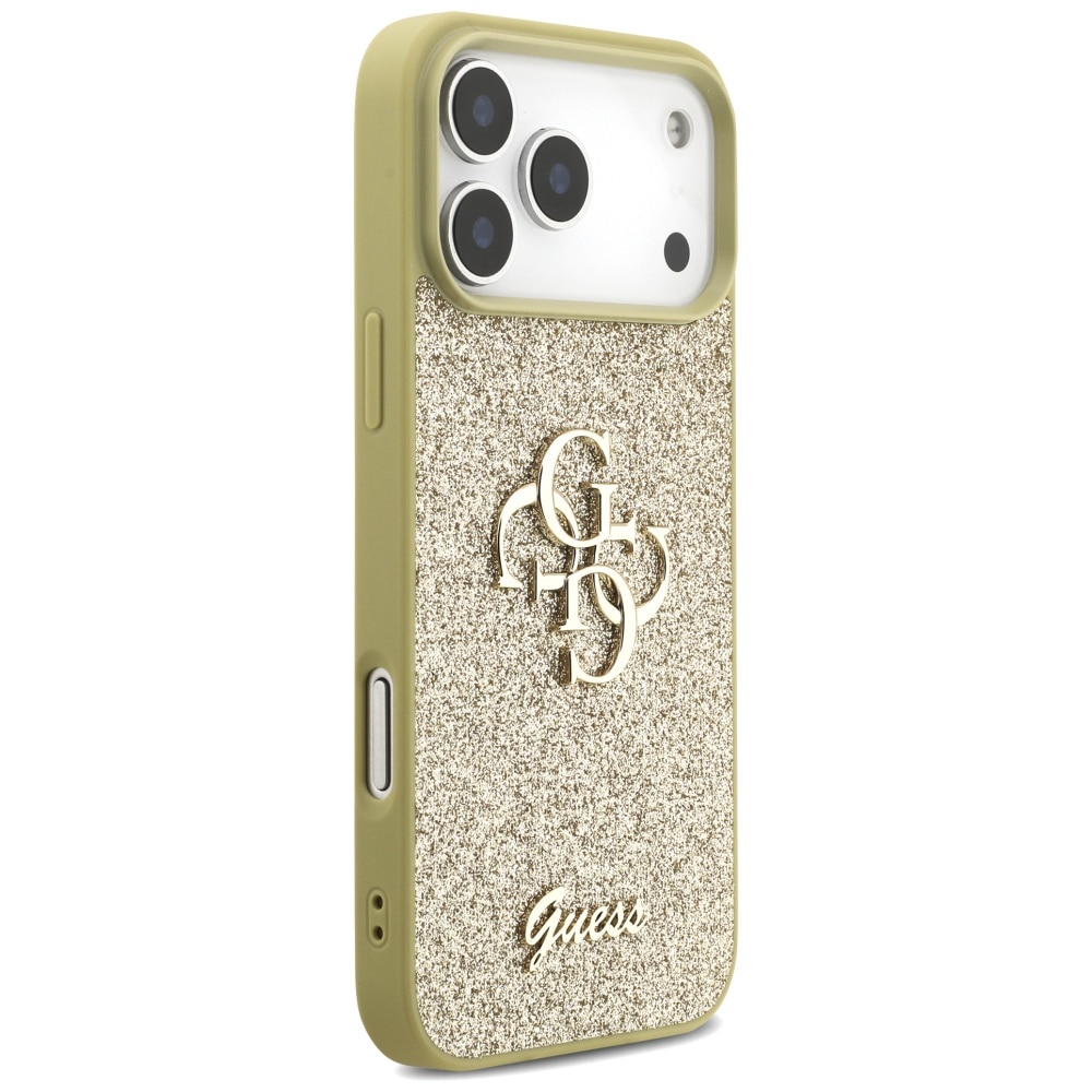 Carcasa Guess Fixed Glitter Big 4G compatibila cu iPhone 17 Pro Max, Gold