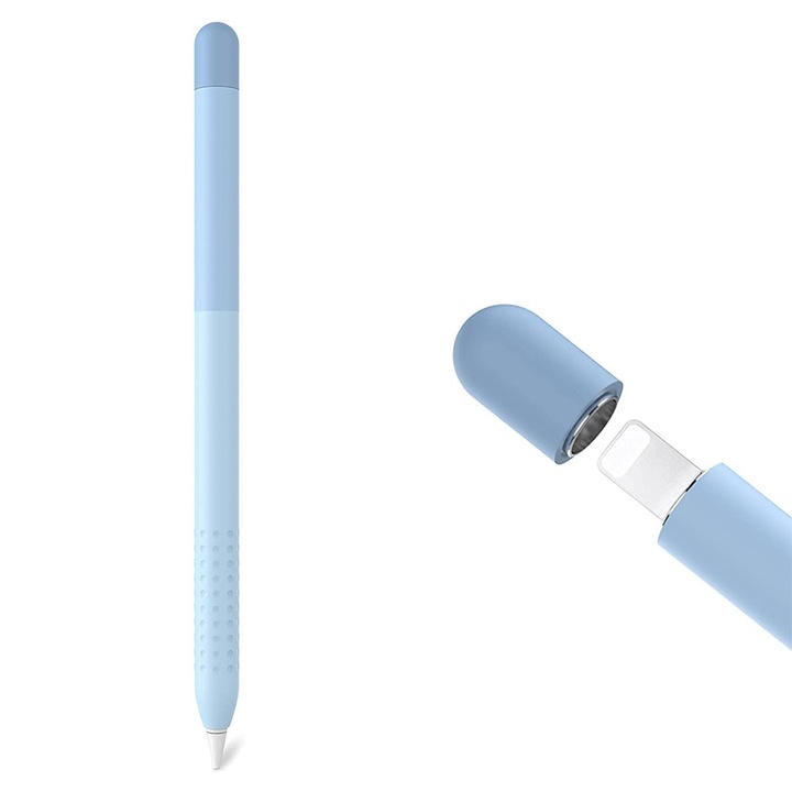 Husa protectie pentru Apple Pencil Herusi silicon albastru