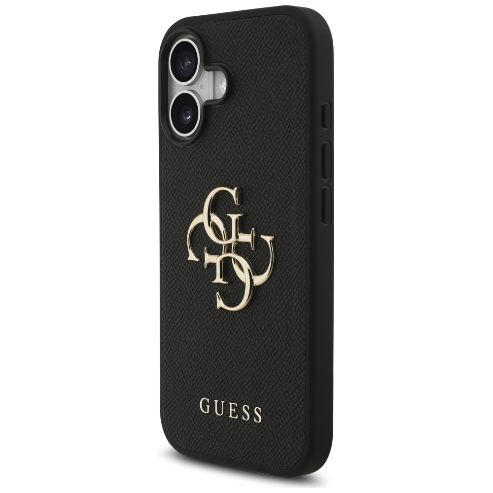 Husa telefon Guess, Etui Grained Big 4G & Classic Logo, negru, pentru iPhone 17