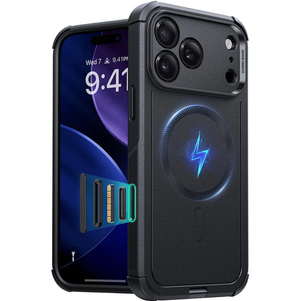 Husa pentru iPhone 17 Pro Max, Magsafe, ESR Cyber Halolock, Negru