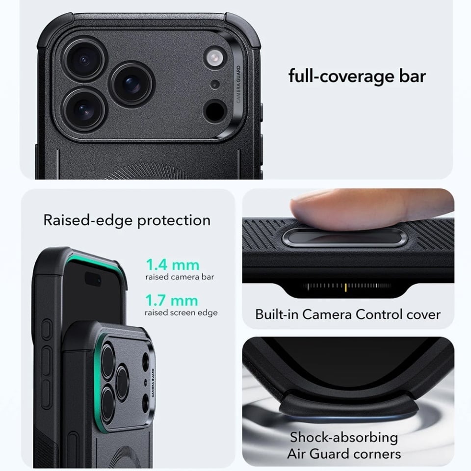 Husa pentru iPhone 17 Pro Max, Magsafe, ESR Cyber Halolock, Negru