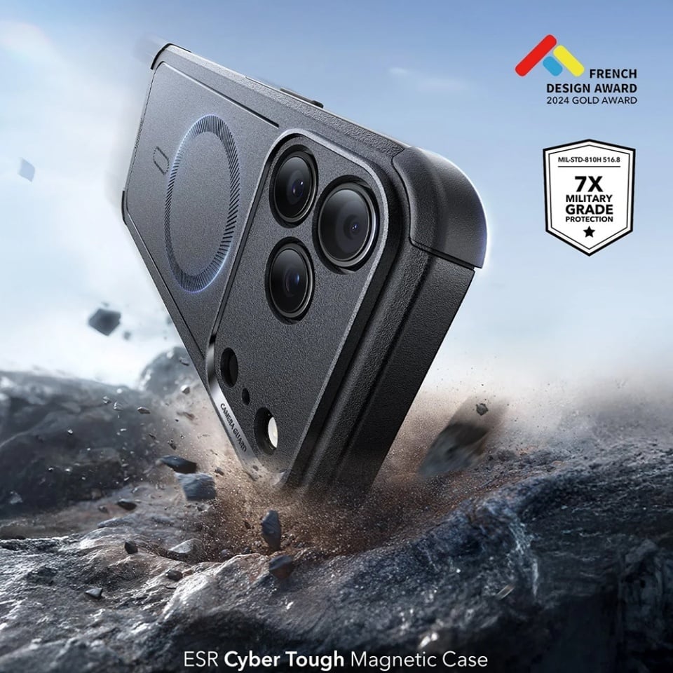 Husa pentru iPhone 17 Pro Max, Magsafe, ESR Cyber Halolock, Negru