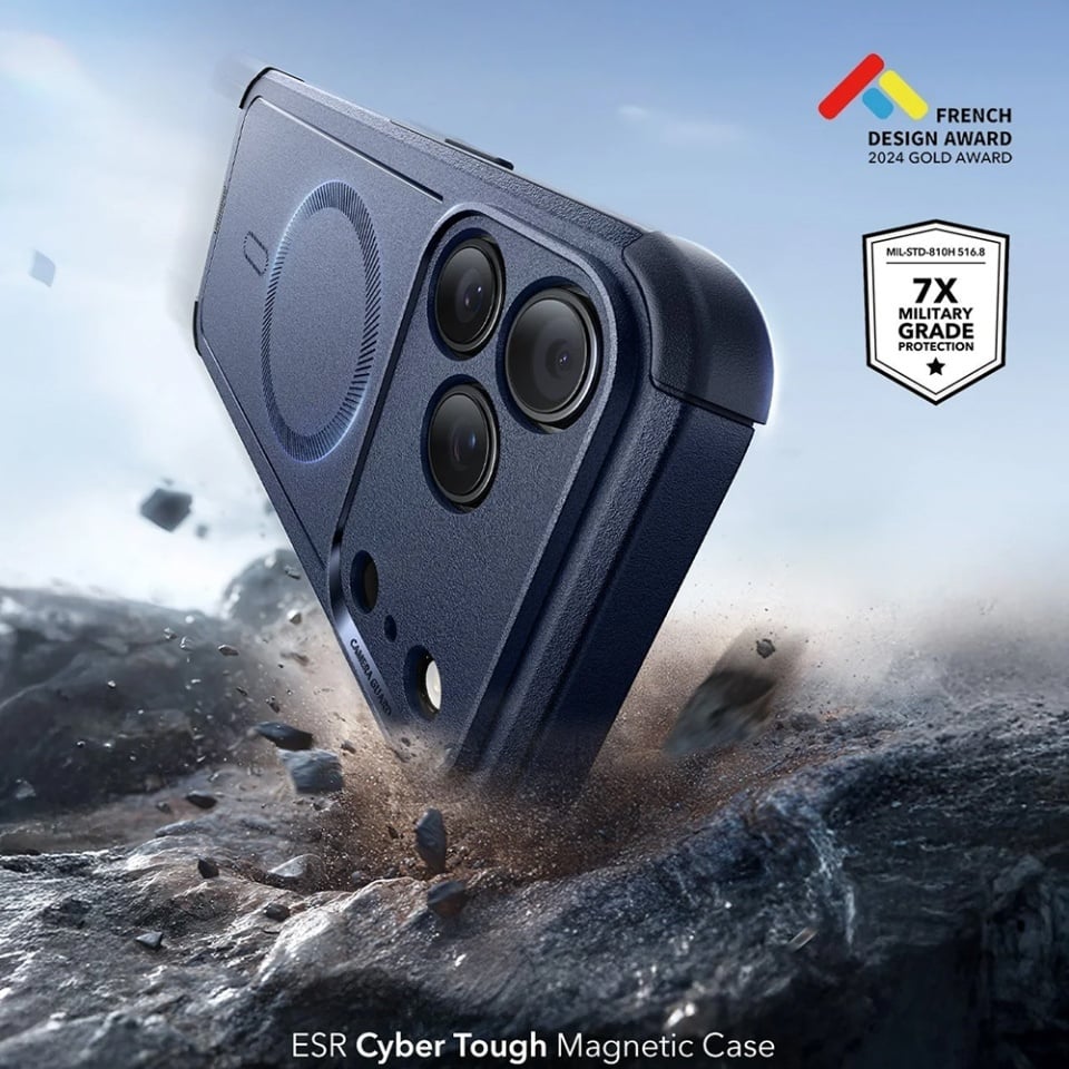 Husa pentru iPhone 17 Pro, Magsafe, ESR Cyber Halolock, Albastru