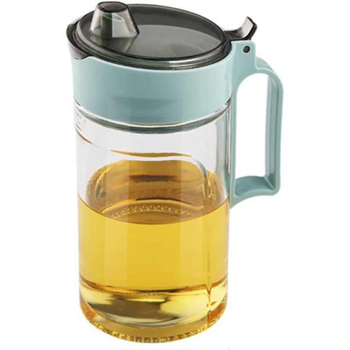 Sticla pentru ulei si otet, 650ml, sticla groasa, capac protectie, transparenta