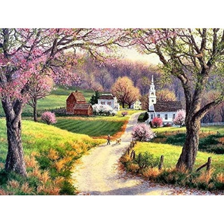 Комплект картина по номера HERUSI, скандинавско дърво, 40x50см, без рамка