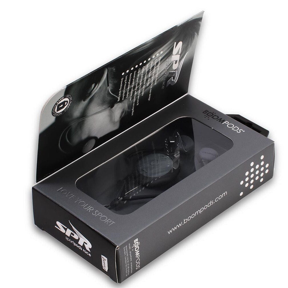 Casti Boompods Sportpods Race Wired, bluetooth, Gri