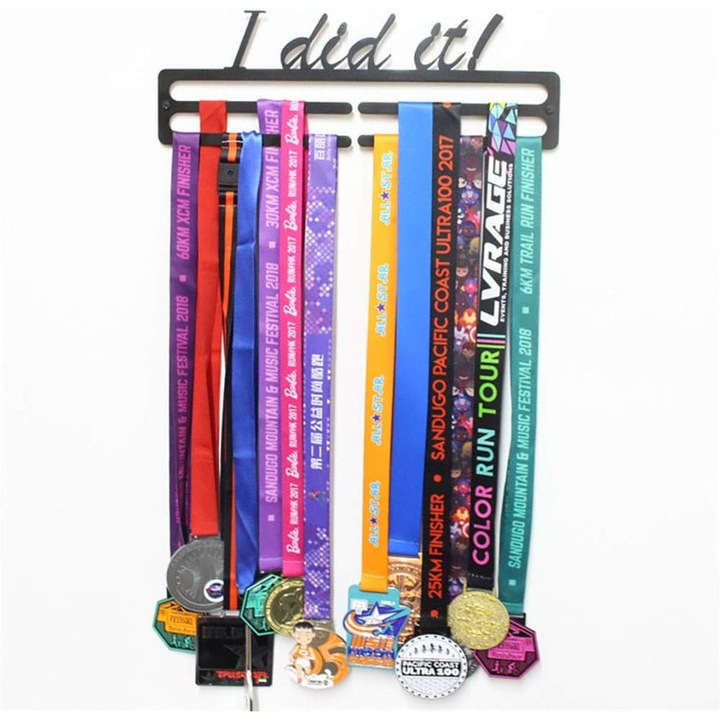 Suport de perete pentru medalii, Enforose, otel pur, design elegant, pentru peste 60 de medalii