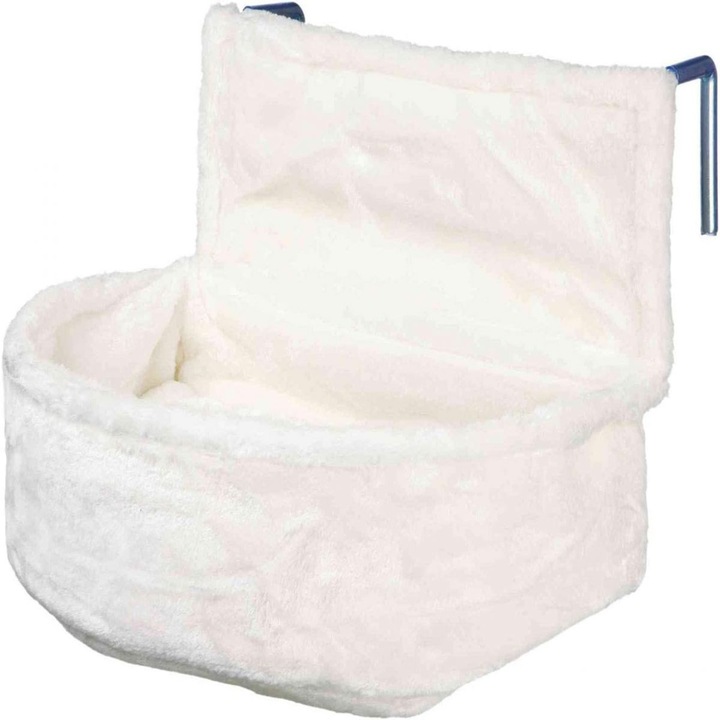 Culcus pentru pisici, saltea cu incalzire, design modern, material moale, alb
