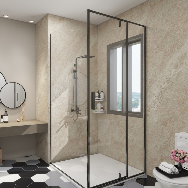 [neu.haus] Fali panel 12 db-os készletben Bladel 120 x 60 cm műanyag (PVC) Cream Stone
