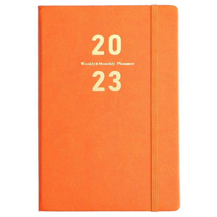 Agenda HERUSI 2023, portocaliu, 21.3x14.5cm, zilnic saptamanal lunar