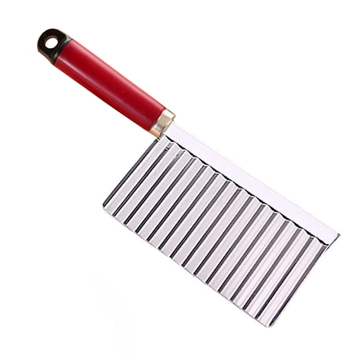 Barda cu lama ondulata din inox, pentru legume si fructe, ergonomica, usor de utilizat