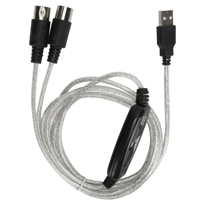 USB átalakító kábel elektronikus billentyűzethez, zenei szimbólumok, 1m