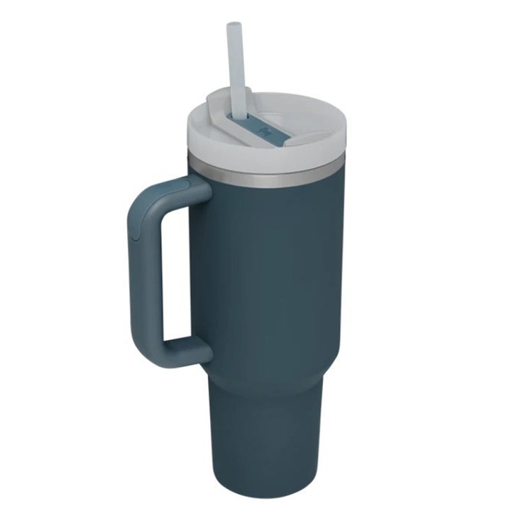 Termos HERUSI Royal Blue, inox, cu pai, 450ml