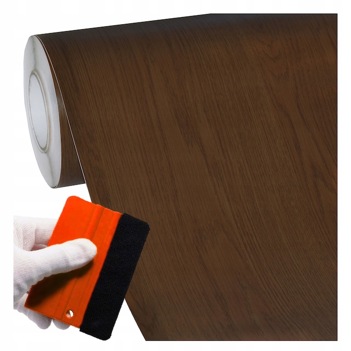 Самозалепващо фолио за мебели, Decoflex, Sl0188, плътна текстура, самозалепващо, изработено от PVC, устойчиво на надраскване, 60 см X 100 см, естествено кафяво, 1 брой