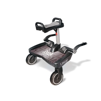 Adaptor / Platforma pentru al doilea copil LASCAL Buggy Board Maxi + Saddle, Negru/Gri Adaptor / Platforma pentru al doilea copil LASCAL Buggy Board Maxi + Saddle, Negru/Gri