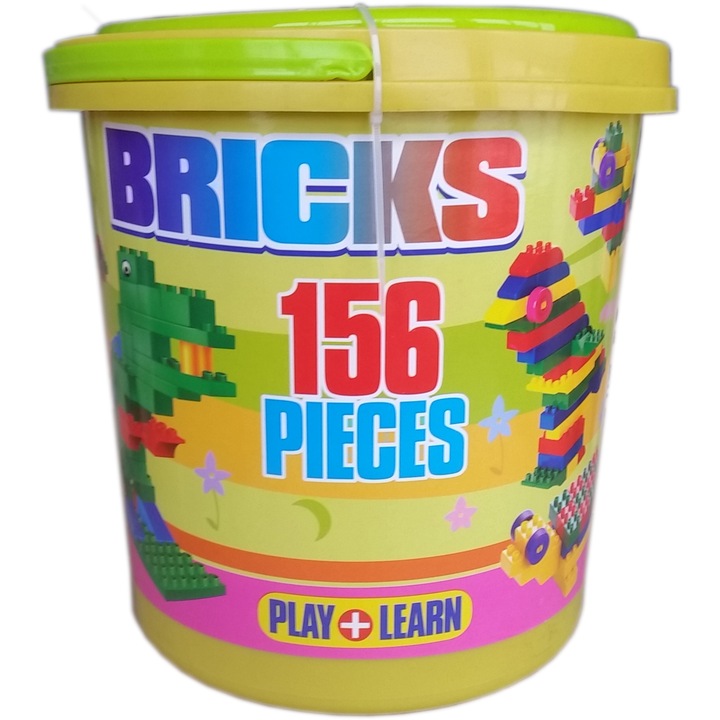 Детска играчка Конструктор в кофа Kristaltoys, 156 части