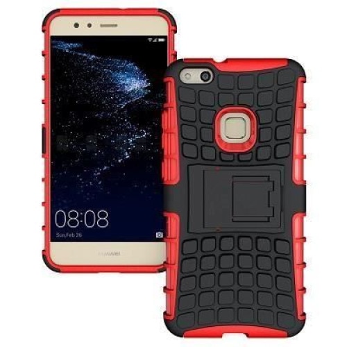 Husa Iberry Hybrid Panzer cu Suport Birou Rosie Pentru Huawei P10 Lite (2017)
