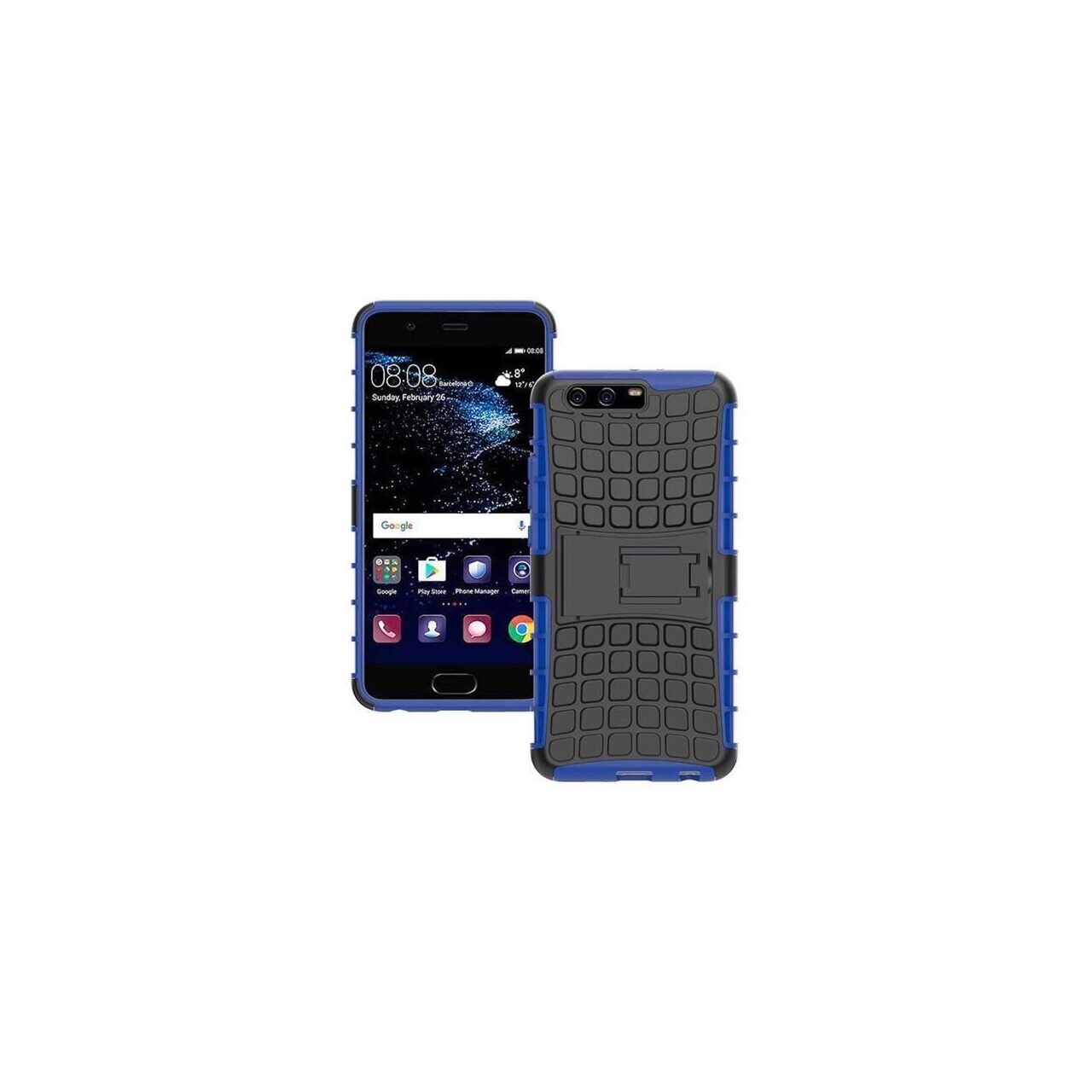 Husa Iberry Hybrid Panzer cu Suport Birou Albastra Pentru Huawei P10