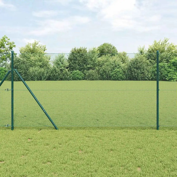 Set panouri gard VidaXL, 1x25m, rezistent la UV, verde