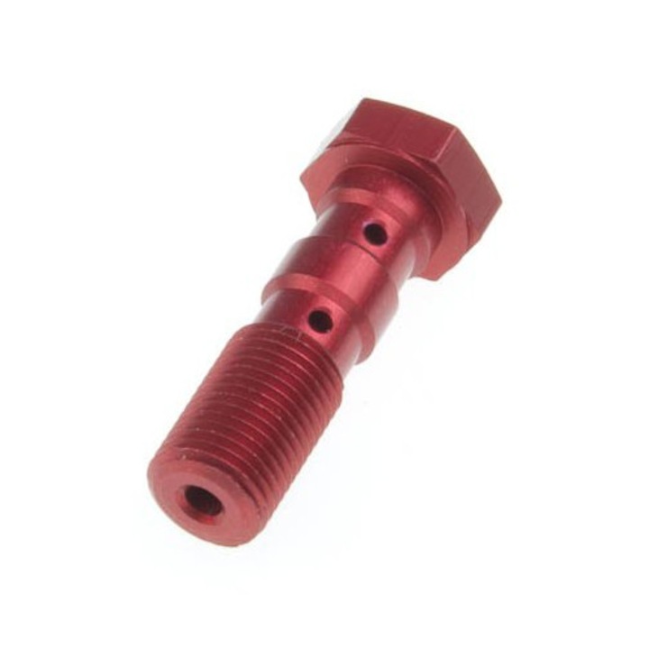 TRW LUCAS Surub hidraulic pentru conducte de frana, dublu, rosu, M10x1,00