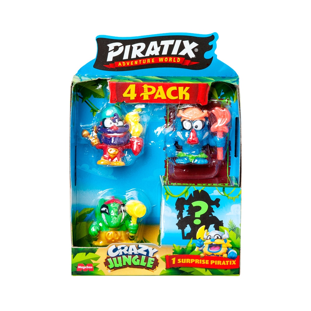 Set figurine Piratix, Magic Box, Jungle Nebună, 4 piese, efect