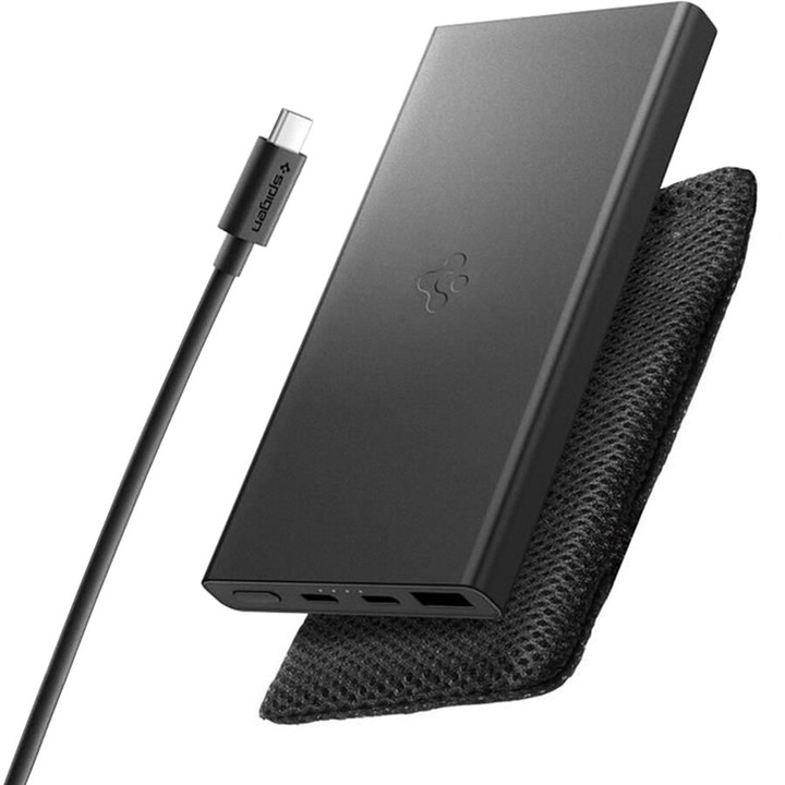 SPIGEN ESSENTAIL EA2210 hordozható töltő 10000MAH 22.5W fekete