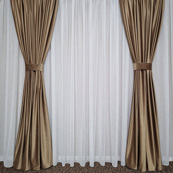 Перде MASTEL 100x245см слонова кост модел ИН, изработено с перделък