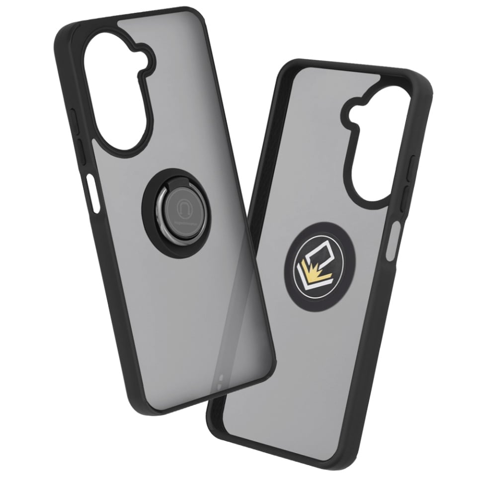Husa pentru Xiaomi Redmi A5 4G (Standard), SKYDDAR INNOVATION, Glinth cu Inel Rotativ 360° Magnetic, set cu sticker, Negru